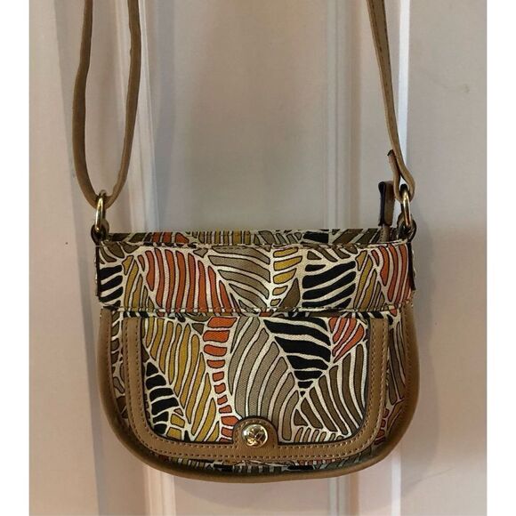 RELIC - Tropical-Patterned Canvas w/Faux Leather Trim Crossbody GREAT CONDITION! - Picture 11 of 16